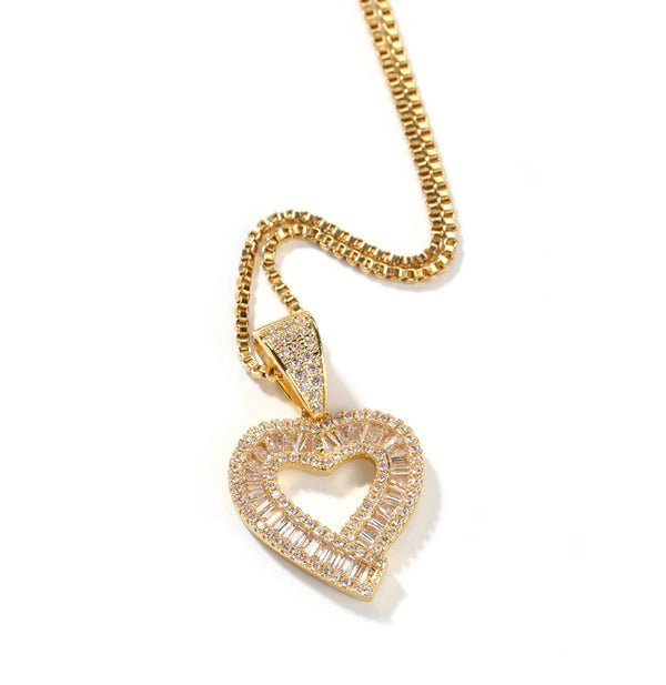 Small iced out Heart Necklace