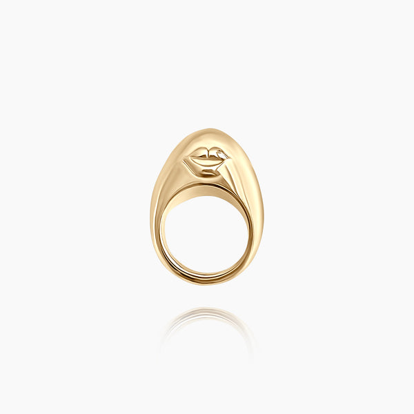 Eye / Lips Gold Ring