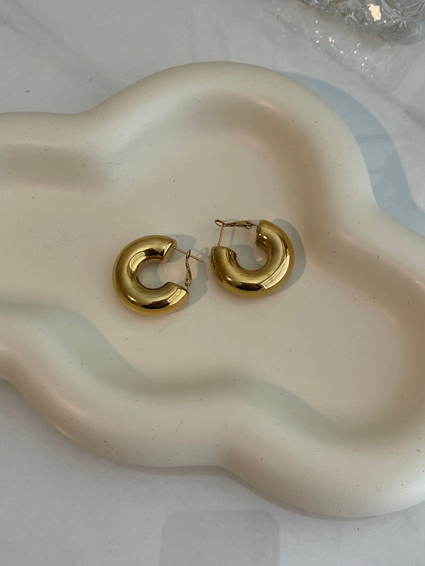 Gold Clip Chunky Hoops