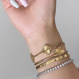 All Gold Lucky jewelry Clover Bracelet