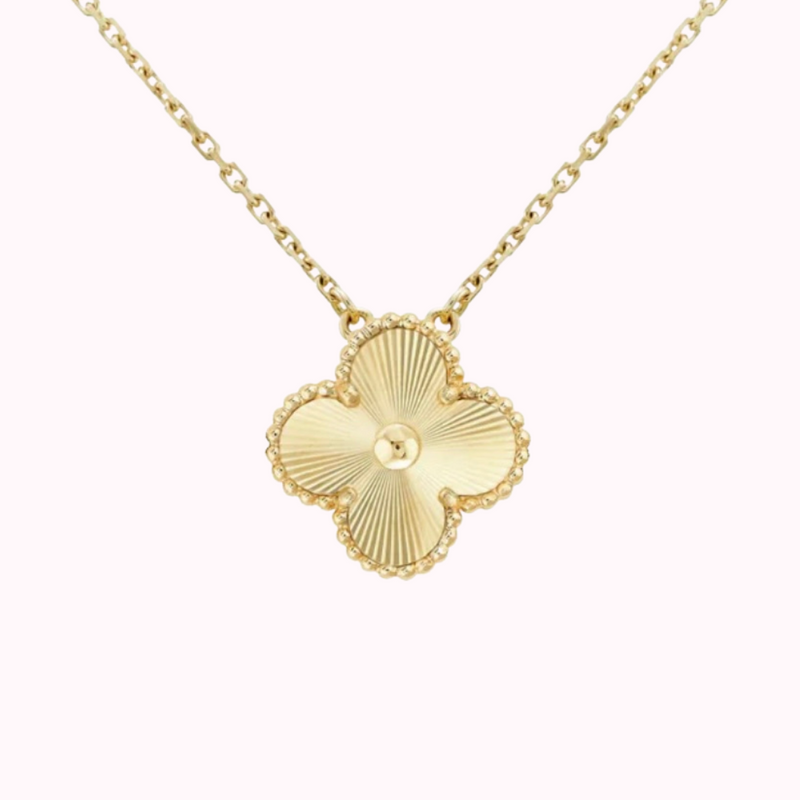 All Gold Lucky Jewelry Clover Necklace