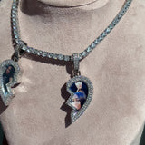 Split Heart Custom Picture Necklace