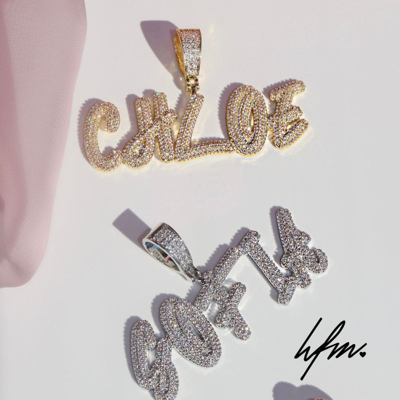 SO ICY CURSIVE CUSTOM NAME CUBAN NECKLACE CHAIN -Her Fashion Muse