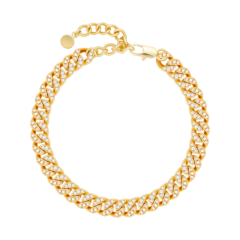 8mm cz Cuban Link Anklet - Her Fashion Muse