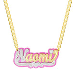 Double Plated Mirrored color Custom Name Necklace