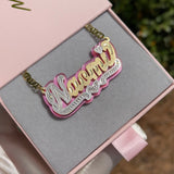 Double Plated Mirrored color personalized Custom Name Necklace