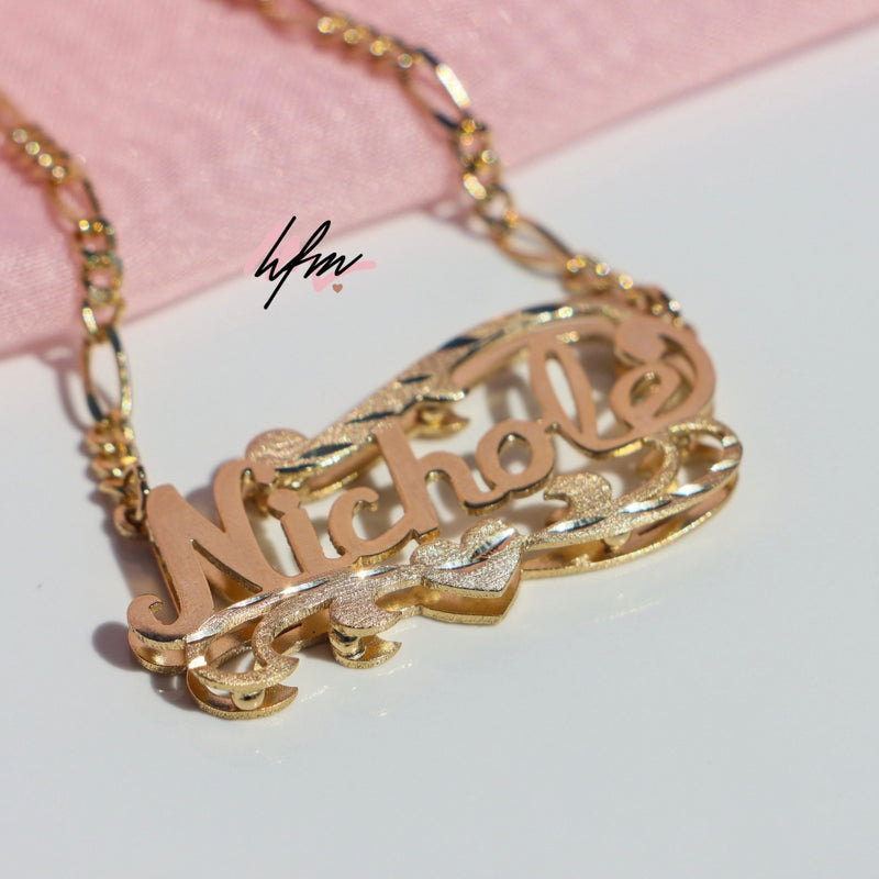 name necklace - name on necklace - personalized jewelry - DOUBLE PLATED NAME NECKLACE - HER FASHION MUSE