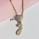 Iced Heart Initial Custom Necklace - Her Fashion Muse