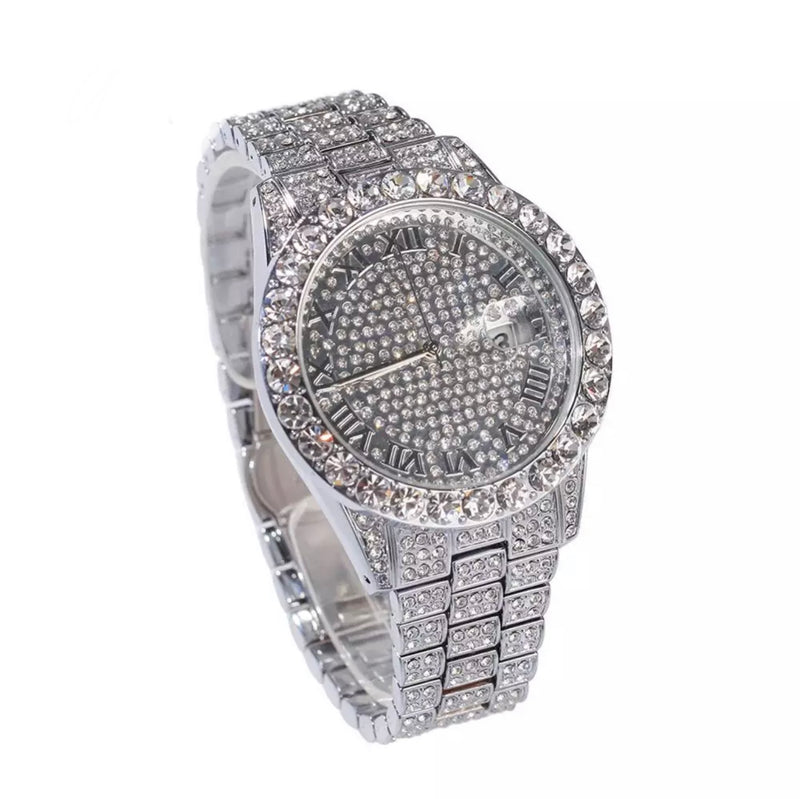 Iced Out Watch - Silver
