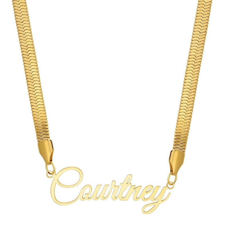 Herbone Single Plated Custom Name Necklace - Her Fashion Muse