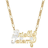 Double Plated two-name Custom Name Necklace - Her Fashion Muse