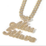 Iced Out Kisses Custom Name Necklace