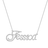 Sterling Silver CZ Diamond (Single Plated) Custom Necklace - Her Fashion Muse