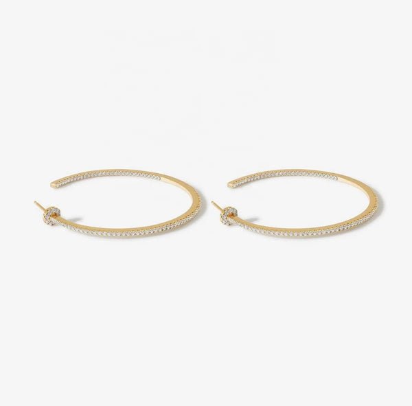 Micro Pave Icy Hoops - Gold / Silver