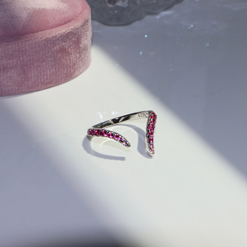 Pink Sapphire Diamond CZ Ring