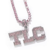 ICY CZ Diamond Baguette Custom Varsity Name Necklace
