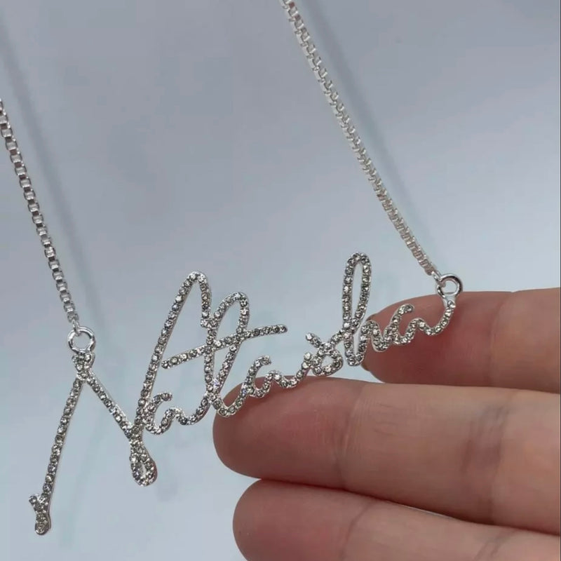 Diamond Cursive Custom Name Necklace