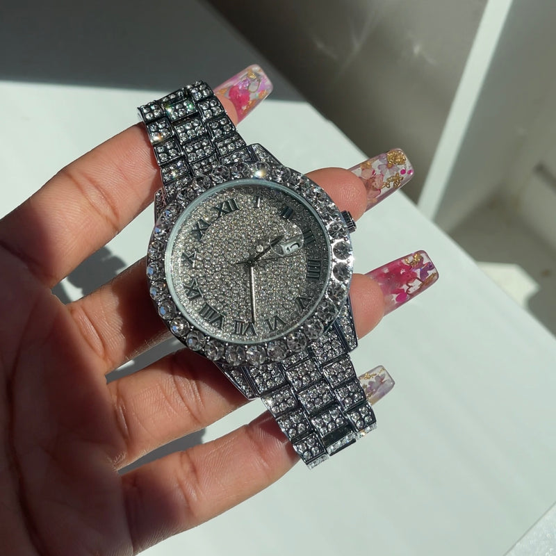 Iced Out Watch - Silver