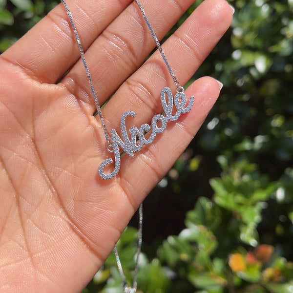 Dainty Crystal Custom Name Necklace