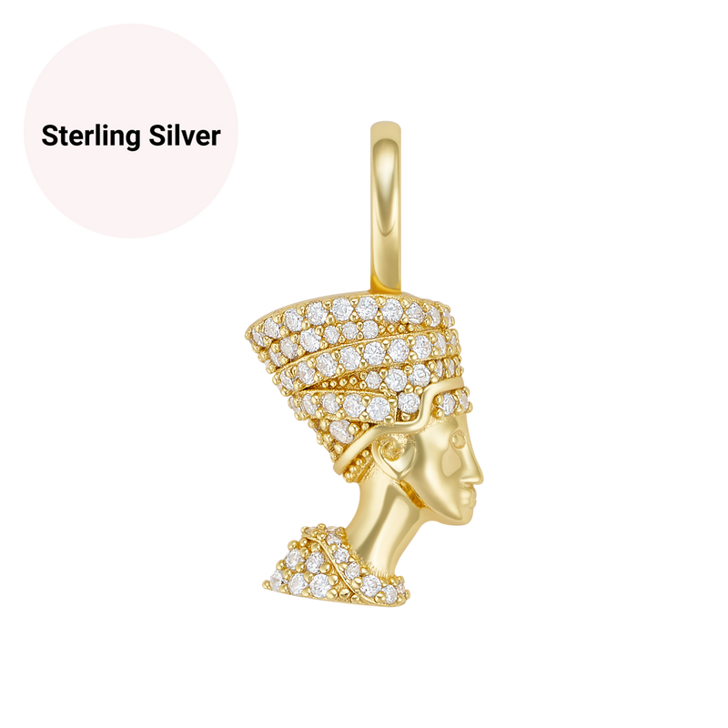 Sterling Silver Mini Nefertiti Pendant Necklace - Her Fashion Muse