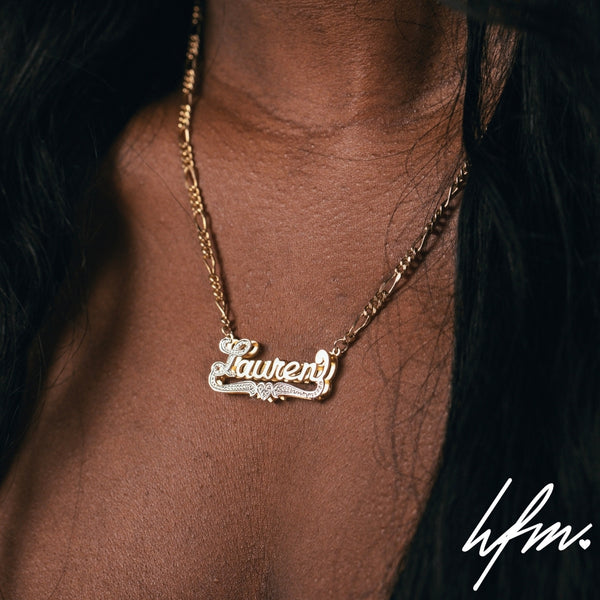 name necklace - name on necklace - personalized jewelry - DOUBLE PLATED NAME NECKLACE - HER FASHION MUSE